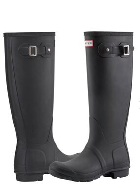 Hunter Original Black Matte Tall Boots 8